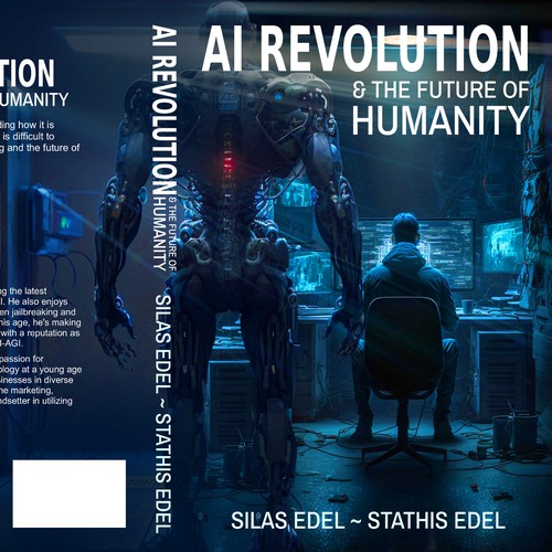 Futuristic AI Book Cover - AI vs Humans/Dark Design by SusansArt