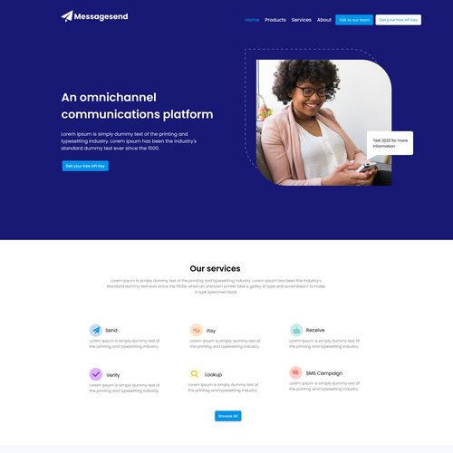 Messaging website Design by Team Aavatto