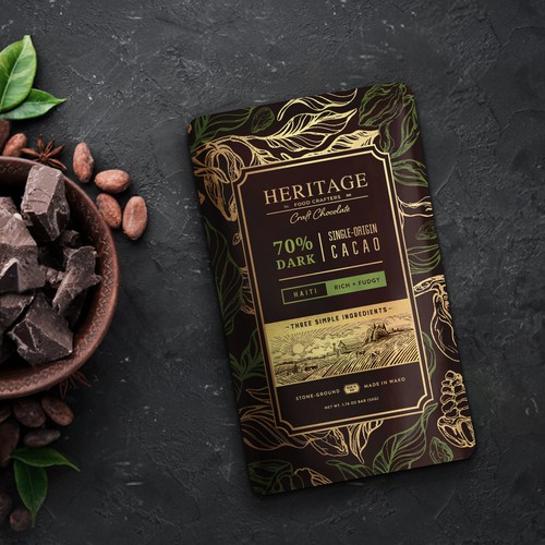 High-End Craft Chocolate Packaging that Creates a Sense of Heritage and Community Design by maxgraphic