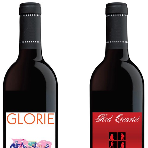 Glorie "Red Quartet" Wine Label Design Ontwerp door Alfronz