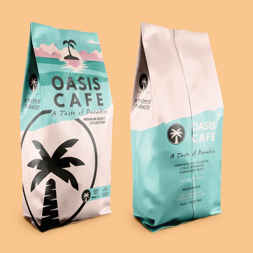 OASIS CAFE COFFEE BEAN PACKAGING DESIGN Design by suraiatonna