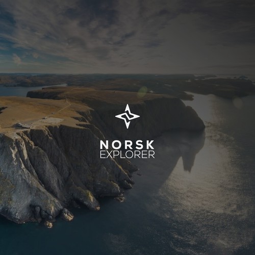 "norsk explorer" minimal nordic design for adventure travel Design by logosapiens™