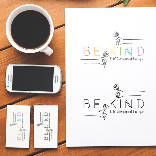 Be Kind!  Upscale, hip kids clothing store encouraging positivity Design by Jemcalija