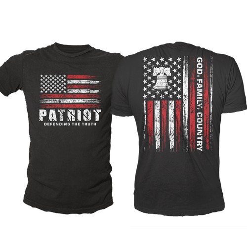 Develop a patriotic shirt that represents: The individual patriot, God, Family, Country Design by -Diamond Head-