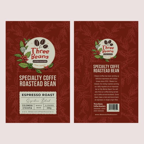 Label for specialty coffee roasted bean packaging Design by Nirmana92