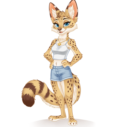 "Design a 2D Zootopia Style Original Character Serval" winning Logo & brand identity pack