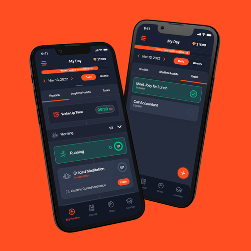 Main Screen for the #1 Self Improvement App int he World Design by Zach_E