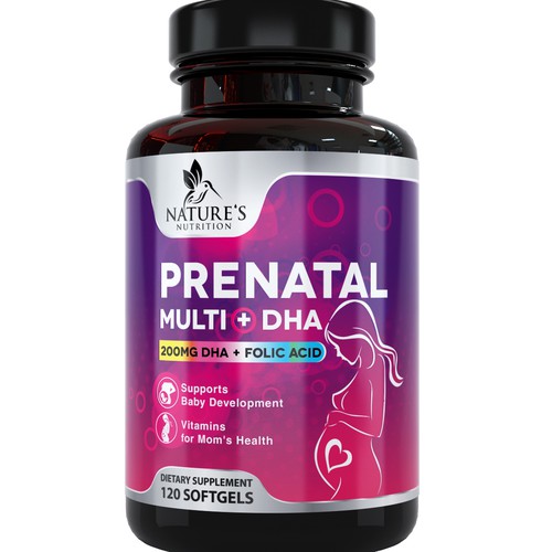 Prenatal Vitamins Label Design needed for Nature's Nutrition Réalisé par DagDigi