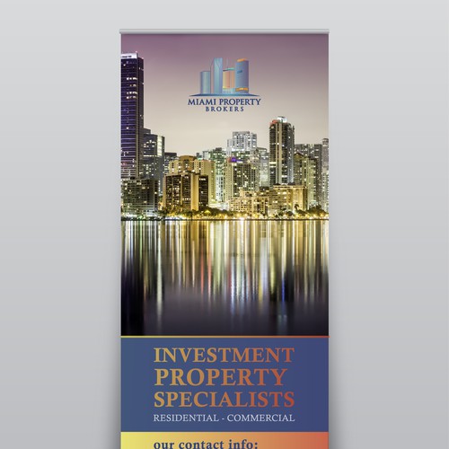 Create a sleek trade show banner for a Miami real estate company