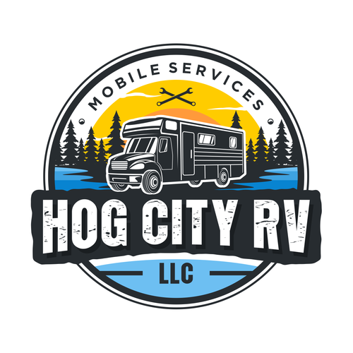 Design a retro/vintage camper logo for our RV Mobile Service business. Design by Hysteria!