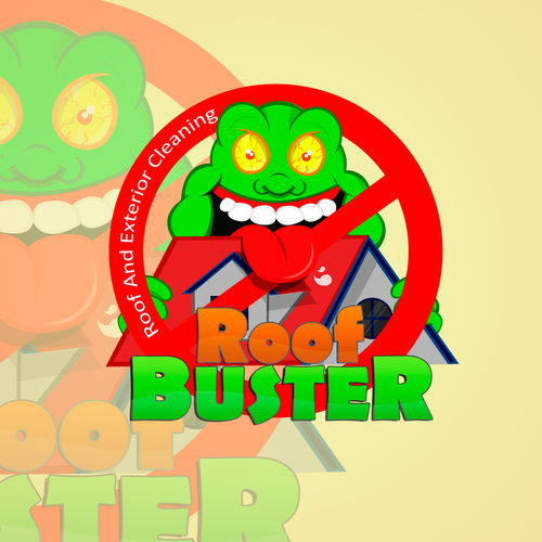 Roof Busters - Roof and Exterior Cleaning logo with a Ghost Busters Theme Design by axelander