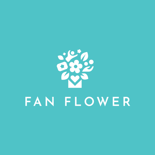 "Please create an innovative business logo design that combines fan business and flower business." winning Logo & business card