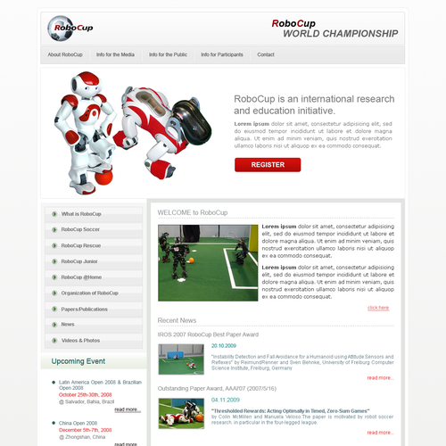 RoboCup Website Design (home + sub) Design réalisé par Deziner83