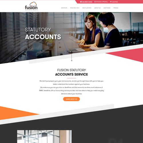 Modern top end Accounting firm website design Réalisé par Webenix Solutions