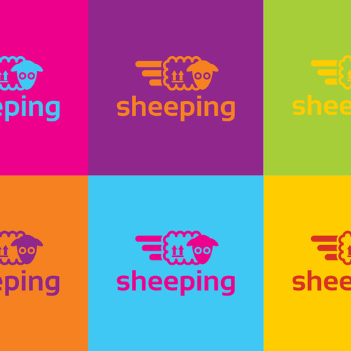 Logo with a sheep for Sheeping Design by oink! design