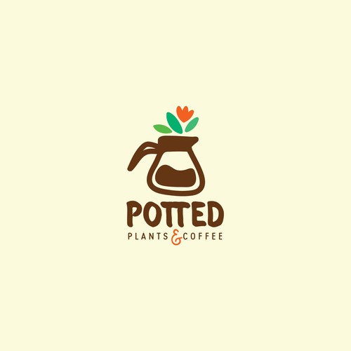 Cheerful logo for a plant and coffee shop Design by ALINAsINK