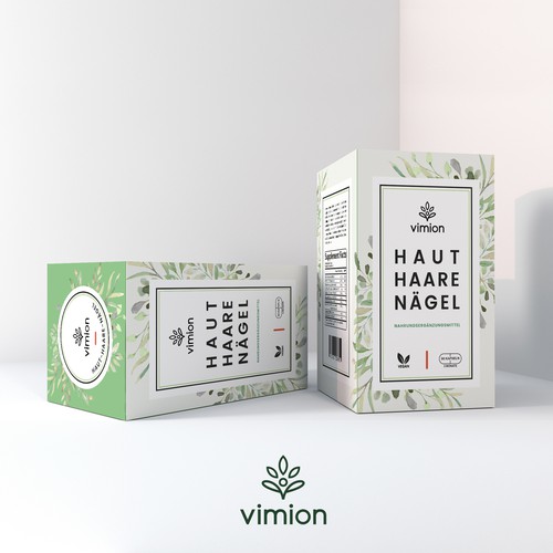 Packaging design for a German brand of high-quality food supplements Design by Francesca Macri