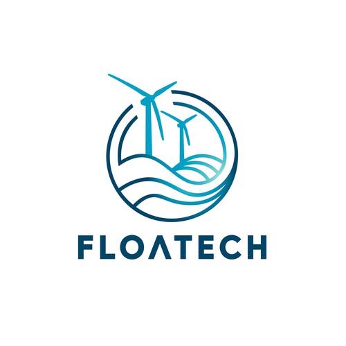 Creation of a logo for a wind turbine research project: FLOATECH Design by Jay Little Design