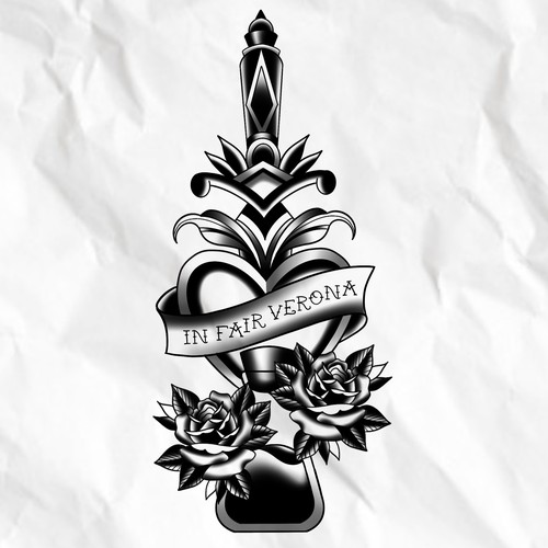 Design a Romeo and Juliet tattoo for a hopeless romantic Design by Katya Luu