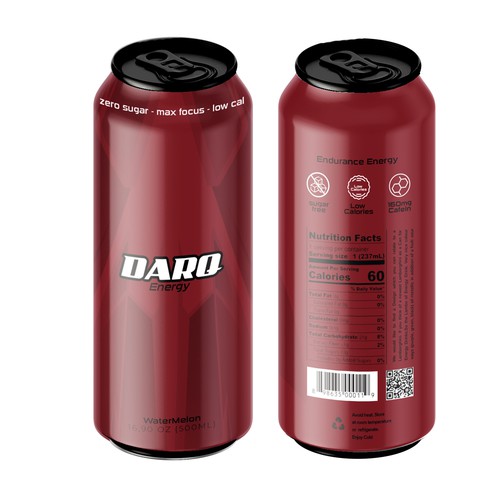 Create a unique Design for a sugar free Energy Drink Can! Diseño de rakaruaan
