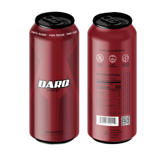 Create a unique Design for a sugar free Energy Drink Can! Design by rakaruaan