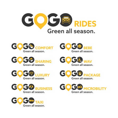 Go Go Rides Logo(s) Design réalisé par RaccoonDesigns®