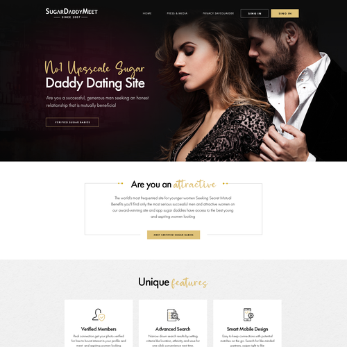 We need a luxury new web design for our sugar daddy project Design réalisé par Realysys