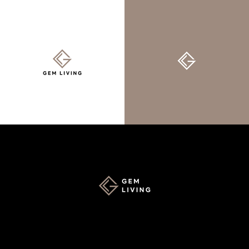 Geometrical, minimalist, modern brand design for Gem Living Design by restuart™