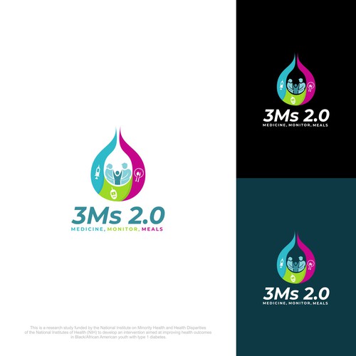 Logo for National Type 1 Diabetes Behavioral Health Research Study “3Ms 2.0” Design by AjiCahyaF