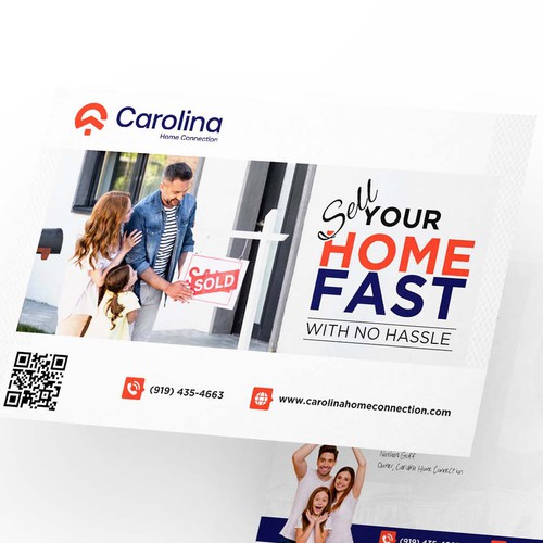 Design a high quality postcard for a home buying company Design by Monki D Loy