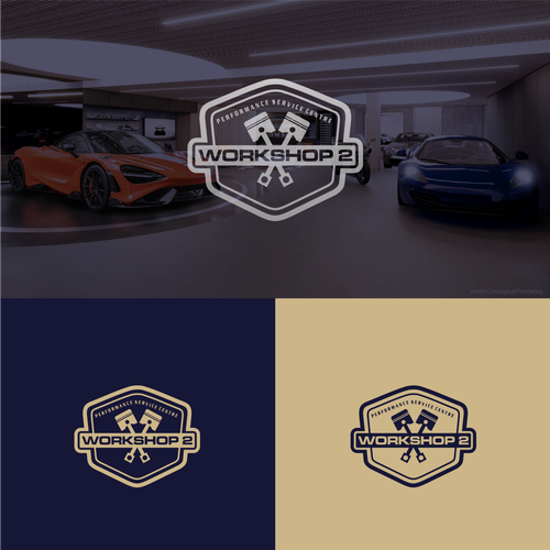 Prestige Trusted Logo for high end garage that's partnered with another brand Design by dekedesign