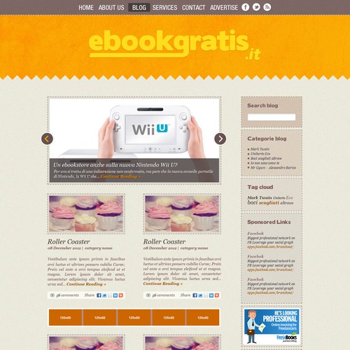 New design with improved usability for EbookGratis.It Réalisé par stylenotmy