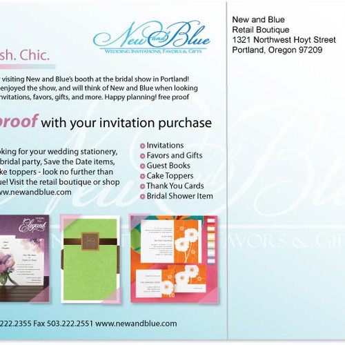 Upscale Wedding Invitation Boutique Postcard Design por svetlana.mart