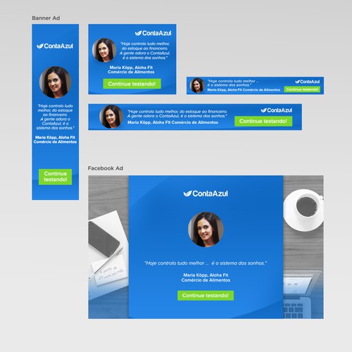 "Crie um banner chamativo com depoimento de um cliente p/ remarketing" winning Other design