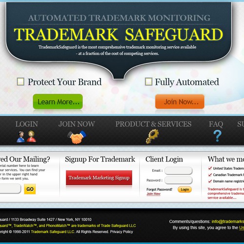website design for Trademark Safeguard Réalisé par FH_FH
