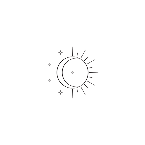 Sentimental Sun, Moon & Stars Tattoo Design by thexyz