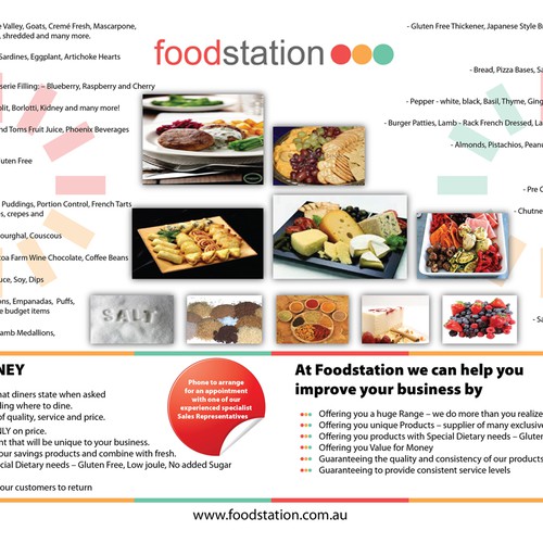 Create the next postcard or flyer for Foodstation Diseño de V.M.74