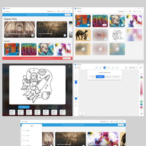 Coloring App design For Windows Design réalisé par Dedy S