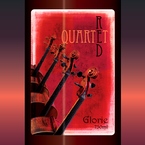 Glorie "Red Quartet" Wine Label Design デザイン by gDog