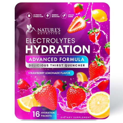 Refreshing Hydration Electrolytes Design Needed for Nature's Nutrition Design by Davi Giolo ★