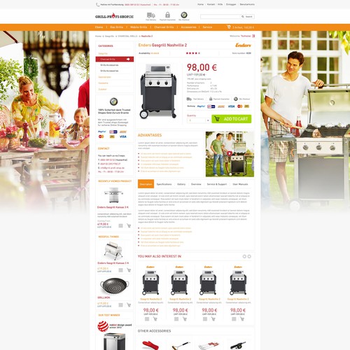 Online-Shop Design: New design for grill-profi-shop.de Design von Technology Wisdom