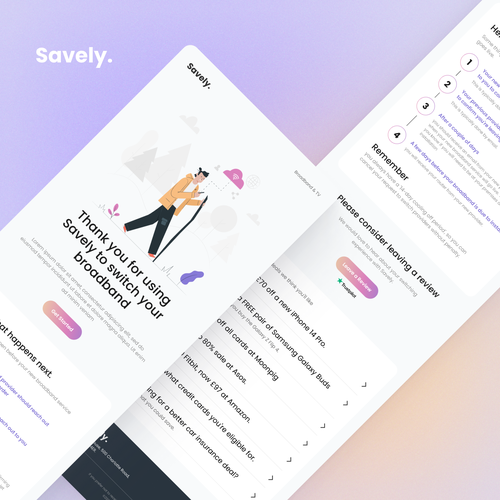 Design a welcome email for our broadband switching service. Design by Letter Play