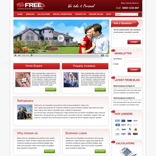 Finance and Real Estate Experts Word Press Website