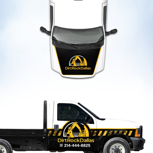 Design by DuhaCreative titled "DirtRockDallas truck Wrap"