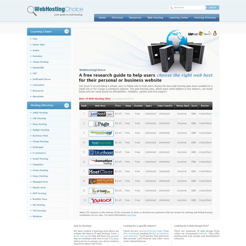 Redesign WebHostingChoice.com Design by sam2305