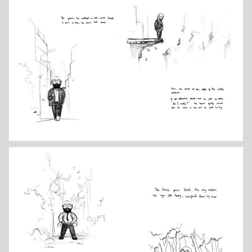 Minimalist Children's Book-Style Illustrations for a Grown Up Book Design by Ardhidesign