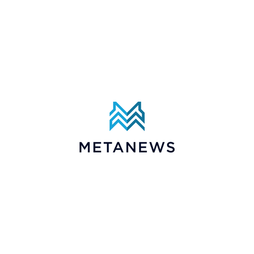 Design a logo for a web3 News platform called MetaNews Design by may_moon