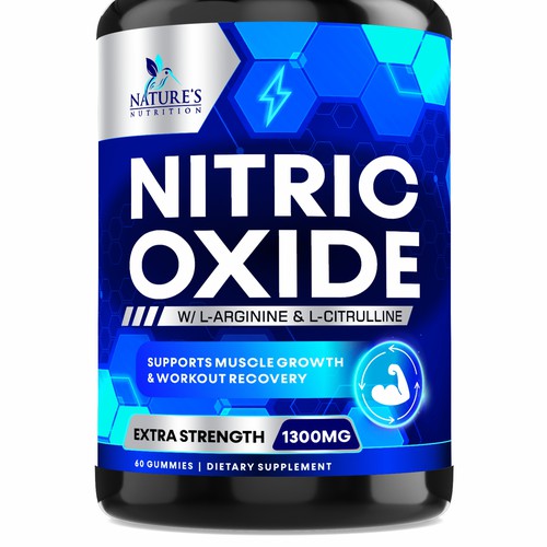 Nitric Oxide label design needed for Nature's Nutrition Réalisé par GenScythe