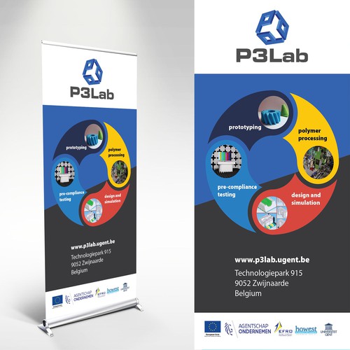 Roll up banner for university group combining the polymer labs and the ...