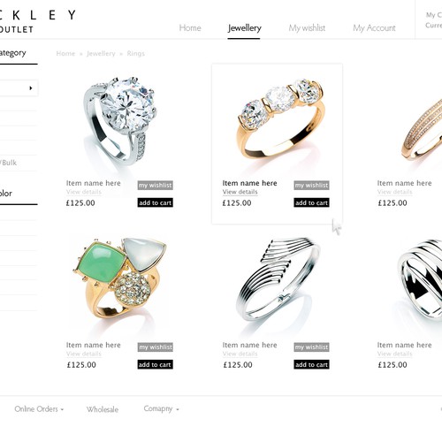 Jewellery E-Commerce Template Required For Magento Design von galinka